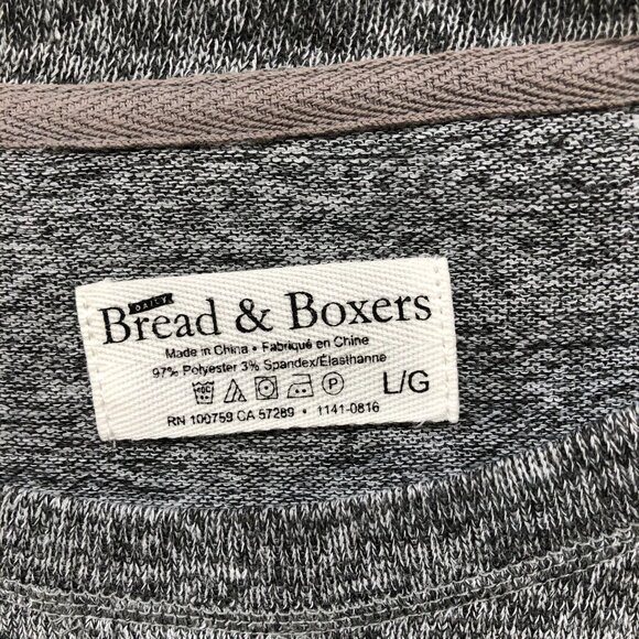 Bread & Boxers Long Sleeve Raglan T Shirt Mens L Gray Heather Crewneck Lounge - Picture 5 of 9